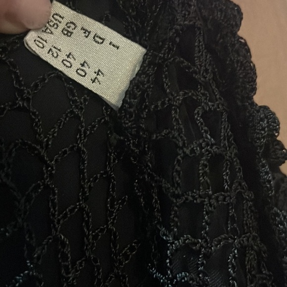 Moschino Cheap Chic Black Silk Velvet Crochet Fringe 2 PC Vest & Skirt Set - Picture 12 of 16